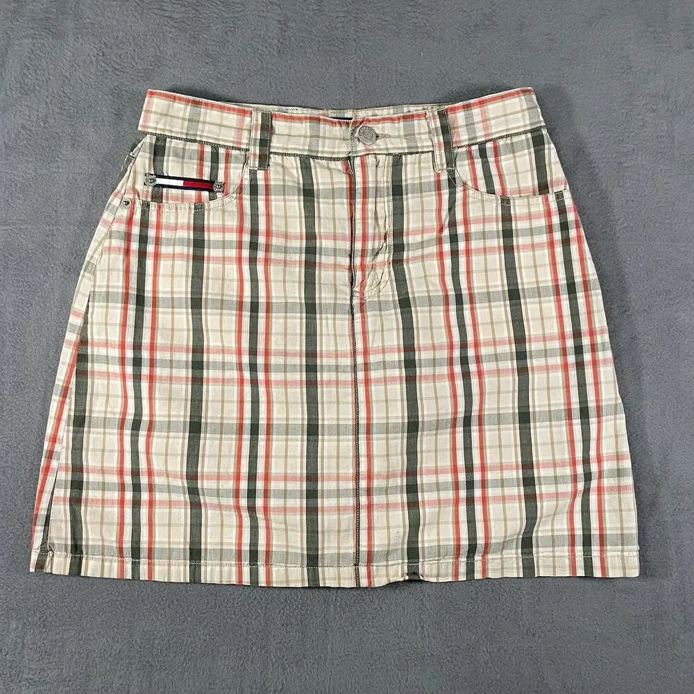 Tommy Hilfiger Plaid Mini Skirt Women’s Size 3 Cotton Y2K 90s Classic